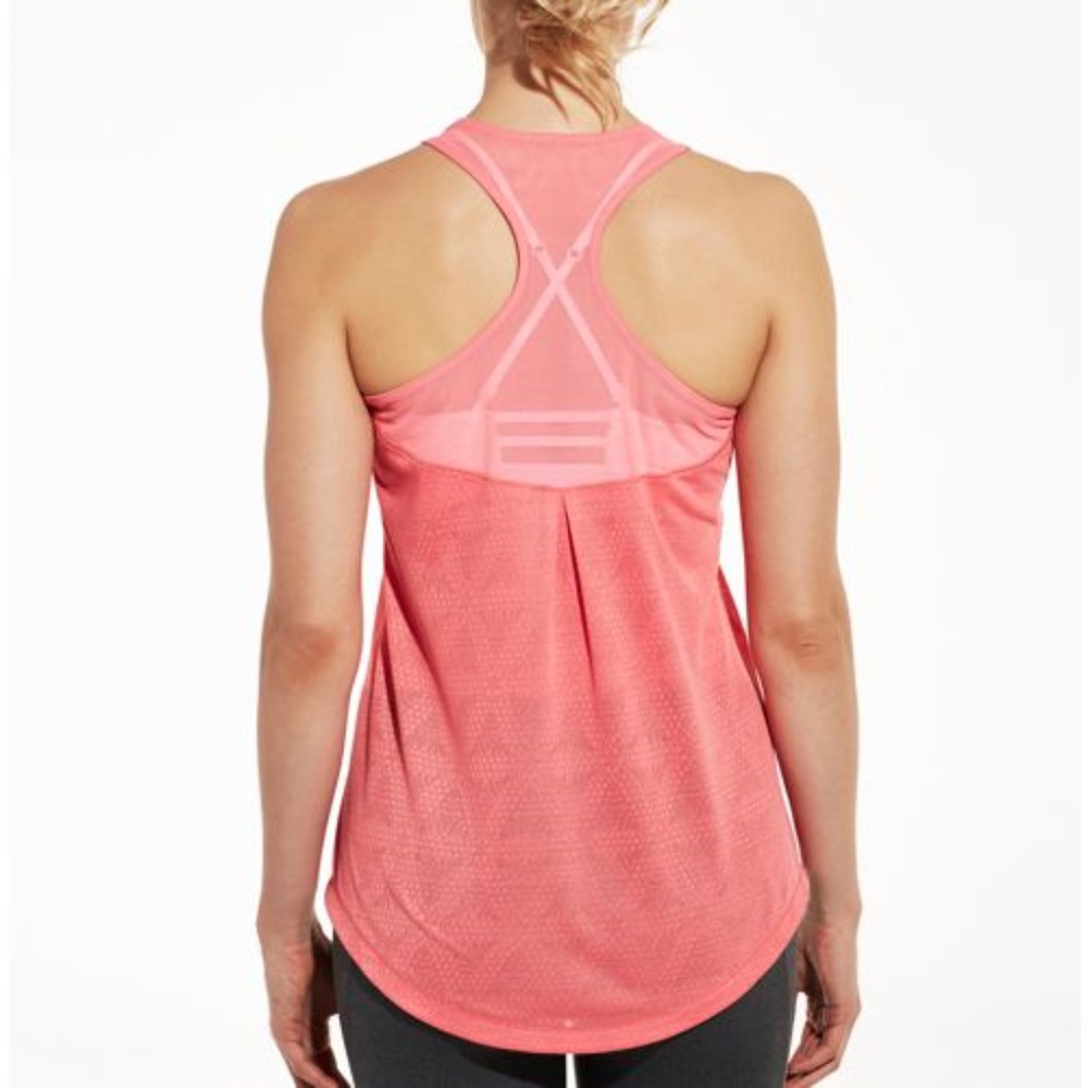 Calia Move Mesh Sunkist Coral Jacquard Tank